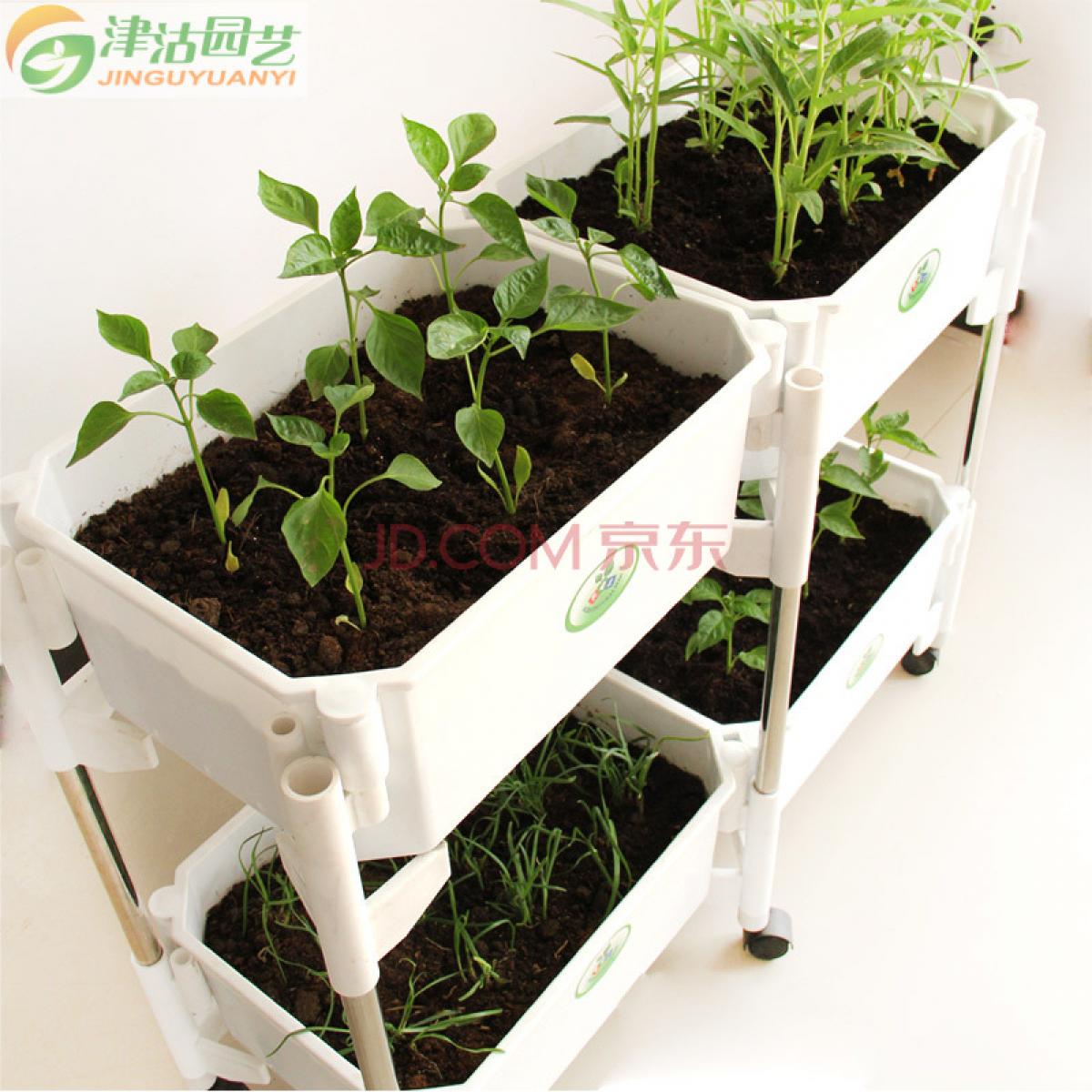 津沽园艺 园艺用品 多层种植箱 多种组合 家庭阳台室内菜园用 送椰砖种子发酵鸡粪肥 C组种植箱