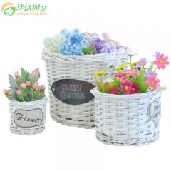 津沽园艺 园艺用品 藤编复古田园花桶器具系列 柳编花盆容器 大小颜色多规格可选1个